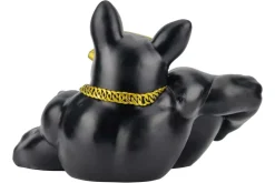 Deko-Figur BULLDOG 35cm schwarz handmade Schale mit Ablagefach