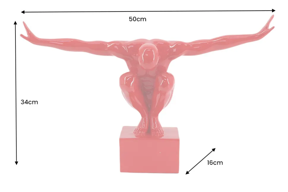 Deko-Figur HIGH DIVER 50cm rot handmade Athleten-Skulptur