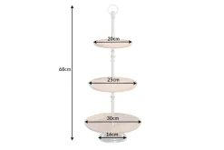 Dekorative Etagere PURE NATURE 68cm silber Mangoholz handmade drei Etagen