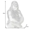 Dekorative Gorillafigur KONG 40cm silber handmade Metall Skulptur