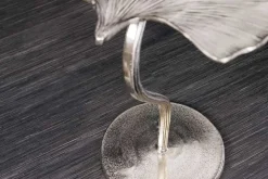 Dekorativer Beistelltisch GINKGO LEAF 55cm silber handmade Metall