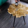 Dekorativer Beistelltisch GINKGO LEAFS 60cm gold handmade Metall