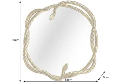 Dekorativer Spiegel SNAKE XL 85cm gold Metall Schlangen-Skulptur