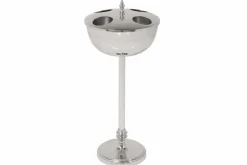Dekorativer Weinkühler VINO 80cm silber handmade Metall Flaschenkühler Sektkühler
