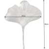 Dekoratives Kleiderhaken 3er Set GINKGO 30cm silber handmade Metall