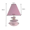 Dekorative Tischlampe STONES OF ECSTASY 60cm pink rosa gold mit Stoffschirm rund