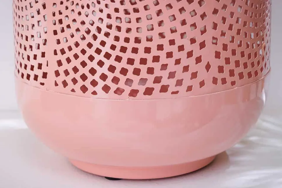 Deko Windlicht CANDLELIGHT 30cm pastell-rosa Metall handmade Laterne