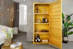 Design Aktenschrank GLOBETROTTER 180cm gold Eisen Container Upcycling Highboard