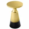 Design Beistelltisch ABSTRACT 60cm gold Metall gebürstet Patina Handarbeit rund Säulentisch