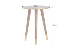 Design Beistelltisch ALCAZAR 50cm antik gold Metall Mangoholz Handarbeit rund