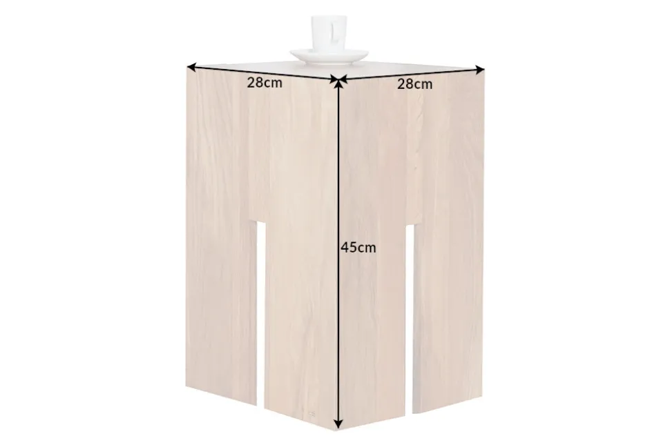 Design Beistelltisch CASTLE 45cm natur Wildeiche Massivholz geölt Sitzhocker