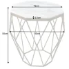 Design Beistelltisch DIAMOND 50cm weiß Marmor messing Metall
