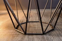 Design Beistelltisch DIAMOND 50cm grau Marmor schwarz Metall