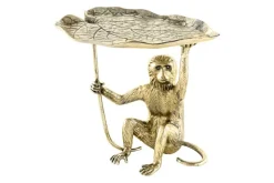 Design Beistelltisch WILDLIFE MONKEY 60cm gold antik Metall handmade