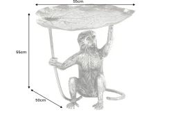 Design Beistelltisch WILDLIFE MONKEY 60cm silber Metall handmade
