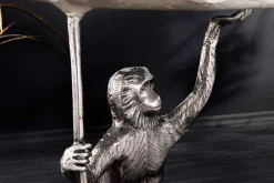 Design Beistelltisch WILDLIFE MONKEY 60cm silber Metall handmade