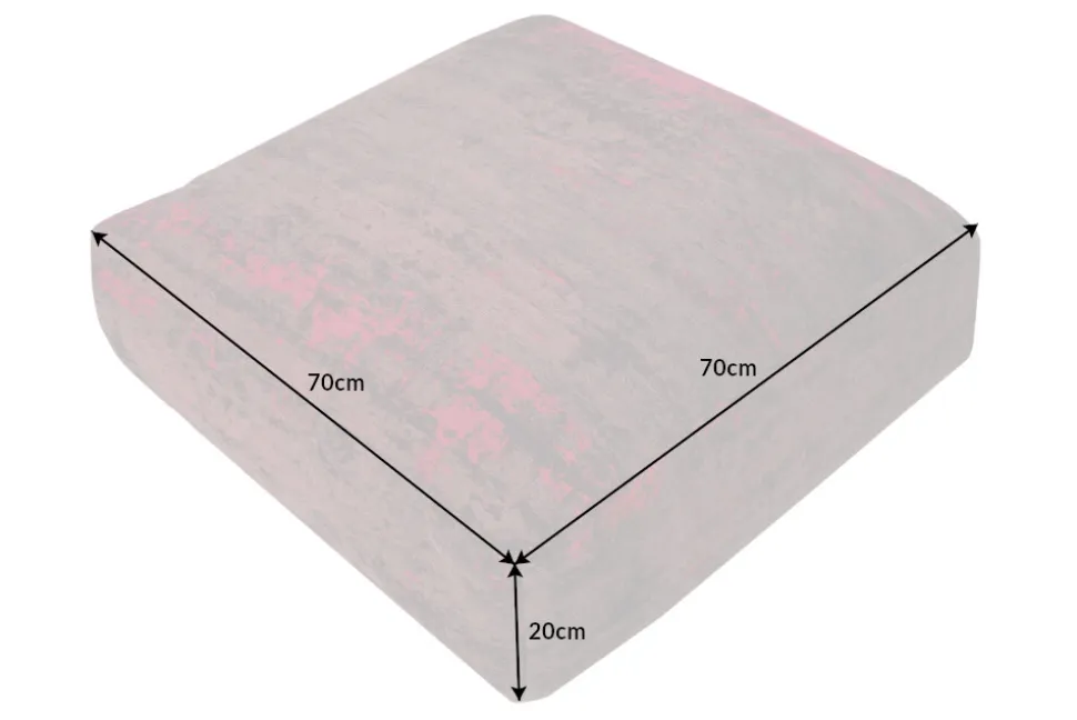 Design Bodenkissen XL MODERN ART 70cm rot pink abstraktes Muster Sitzpouf