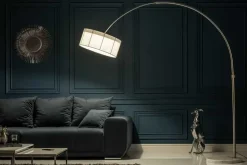 Design Bogenlampe EXTENSO 230cm weiß Stehlampe mit weißem Marmorfuß