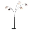 Design Bogenlampe LEVELS 205cm schwarz grau 5 Leinenschirme Stehlampe