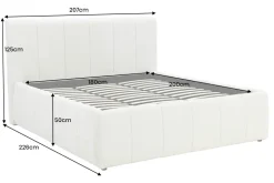 Design Boxbett ADLON 180x200cm beige Chenille Cremona mit Stauraum und Lattenrost