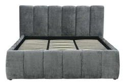 Design Boxbett ADLON 180x200cm grau Chenille mit Stauraum und Lattenrost