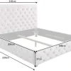 Design Boxbett PARIS 180x200cm beige Leinen Chesterfield Doppelbett