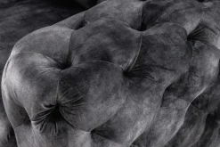 Design Chesterfield Sessel MODERN BAROCK 120cm dunkelgrau Samt