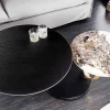 Design Couchtisch DANCING RINGS schwarz rund drehbar Pandora Keramik schwarz Metall