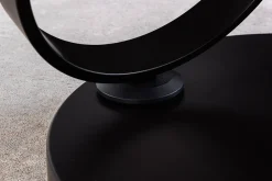 Design Couchtisch DANCING RINGS weiß rund drehbar Marmor Keramik schwarz Metall