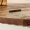 Design Couchtisch JAKARTA 70cm weiß Massivholz rund aus recycelten Fischerbooten mit Stauraum