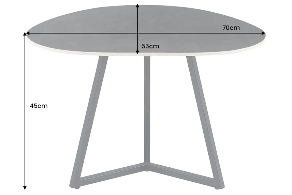 Design Couchtisch MARVELOUS 70cm anthrazit Marmor Keramik schwarzes Metall