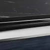 Design Couchtisch MODERN BAROCK 100cm schwarz anthrazit chrom Keramik Marmor