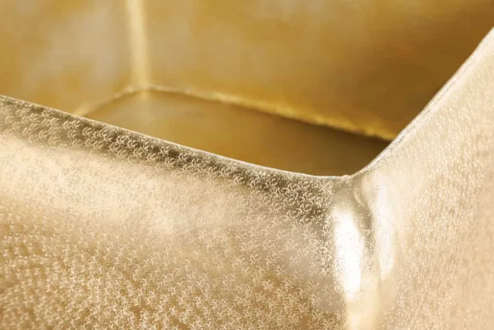 Design Couchtisch UNIT 70cm gold Metall Hammerschlag handmade