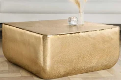 Design Couchtisch UNIT 70cm gold Metall Hammerschlag handmade