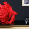 Design Deko Figur Kampffisch CROWNTAIL 35cm rot Betta Fisch Skulptur