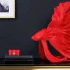 Design Deko Figur Kampffisch CROWNTAIL 65cm rot Betta Fisch Skulptur