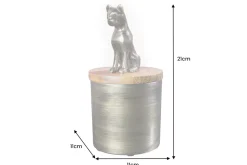 Design Dose PANTHER 20cm gold natur Mangoholz Panther-Figur Metall Dekoration