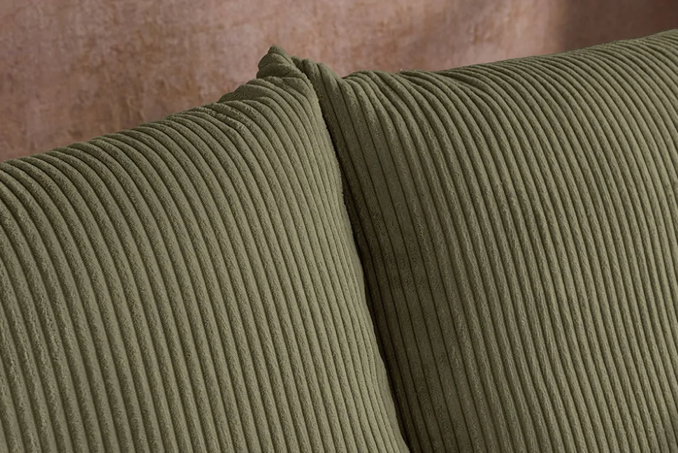 Design Ecksofa ATMOSPHERE XL 245cm grün Cord Federkern inkl. Kissen