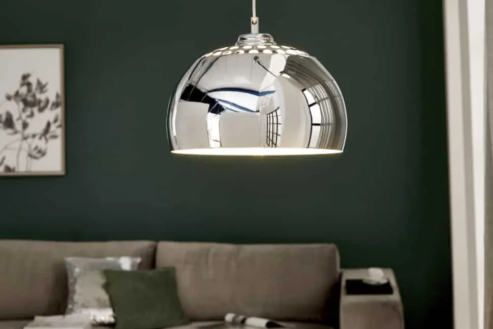 Designer Hängelampe CHROME BALL 32cm chrom Pendelleuchte Modern Design