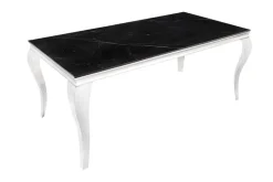 Design Esstisch MODERN BAROCK 180cm schwarz anthrazit chrom Keramik Marmor