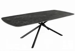 Design Esstisch OSAKA 200cm anthrazit Keramik schwarz Sterngestell Metall