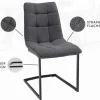 Design Freischwinger Stuhl MIAMI dunkelgrau Metallgestell matt schwarz