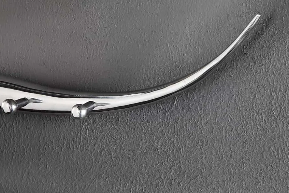 Design Garderobe BULL 100cm Aluminium Wanddekoration Stierkopf