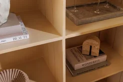 Design Highboard ART DECO 120cm weiß gekälkt Mangoholz massiv 3D Front