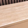 Design Highboard SAVOY 130cm grau beige greige Travertin Keramik Stauraum 3D-Front