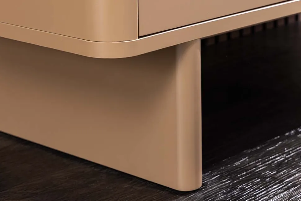 Design Highboard SAVOY 130cm grau beige greige Travertin Keramik Stauraum 3D-Front