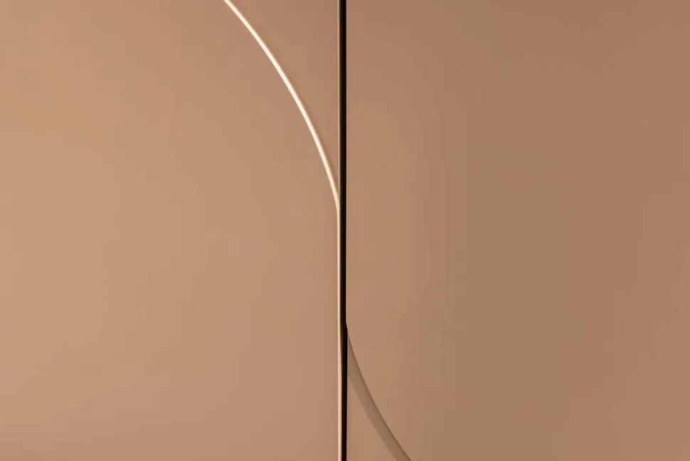 Design Highboard SAVOY 130cm grau beige greige Travertin Keramik Stauraum 3D-Front