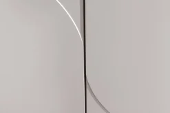 Design Highboard SAVOY 130cm kaschmir weiß Marmor Keramik mit Stauraum und 3D-Front