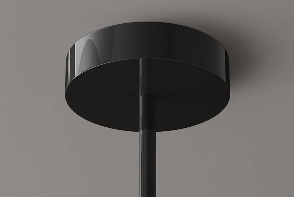 Design Hängelampe LIQUID DIAMOND 100cm smoke schwarz Glas fünf Schirme Kugelleuchte