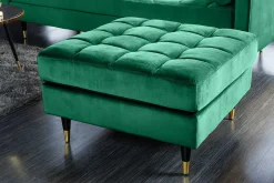 Design Hocker COZY VELVET 80cm smaragdgrün Samt goldene Füße